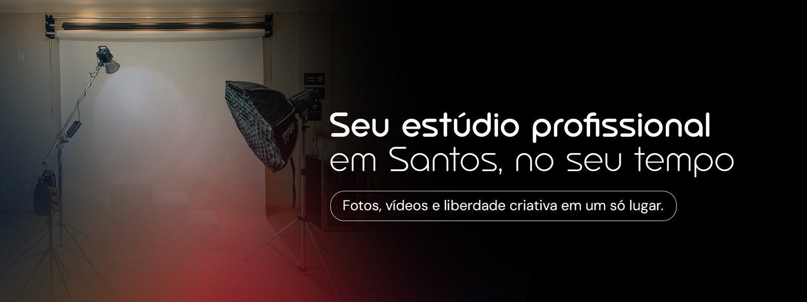 Seu estúdio profissional em Santos, no seu tempo. Fotos, vídeos e liberdade criativa em um só lugar.